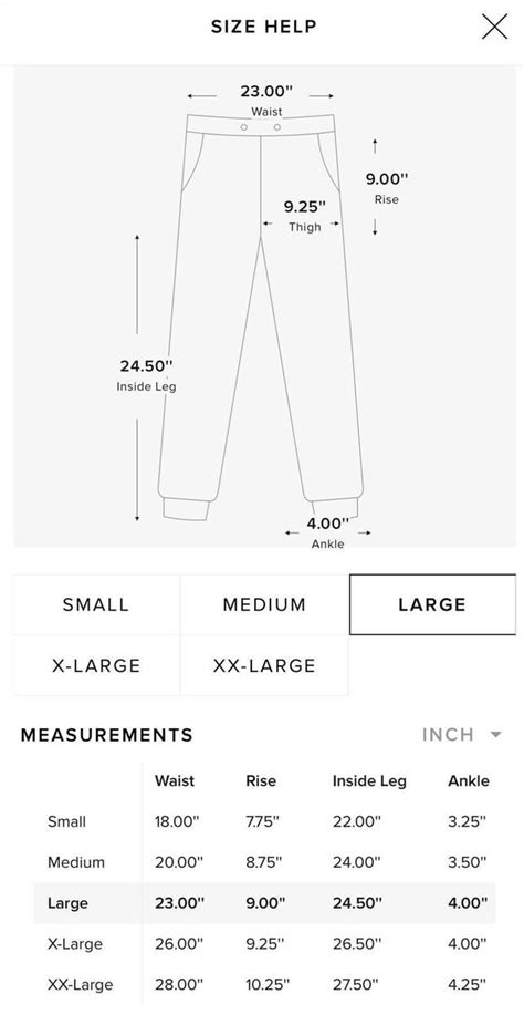 fear of god pants sizing
